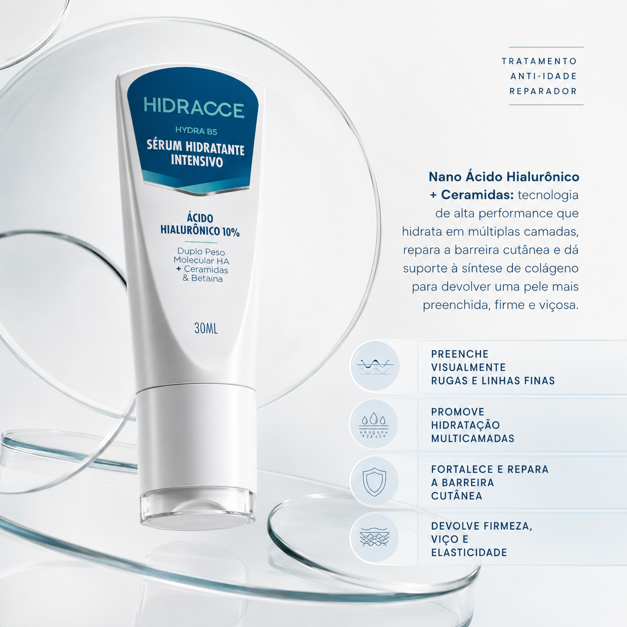 Sérum Nano Ácido Hialurônico Anti-idade Hydra B5