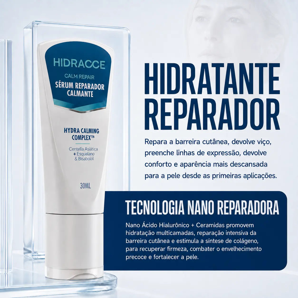 Protocolo HidraRepair Calmante - Rosácea, Dermatite, Pele sensível